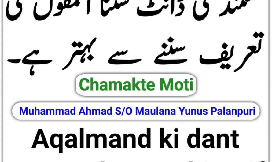 Aqalmand ki dant sunna…