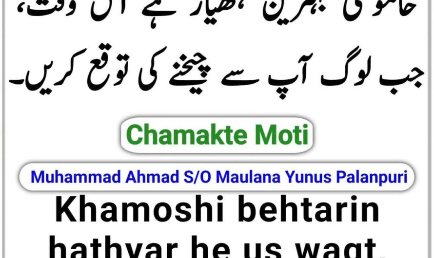 Khamoshi behtarin hathyar…