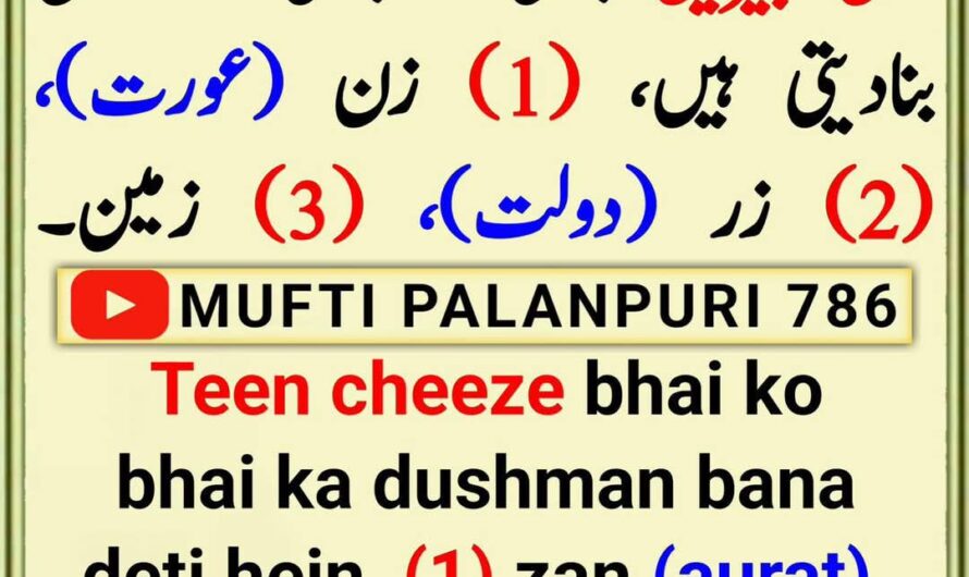 Teen cheeze bhai ko bhai…