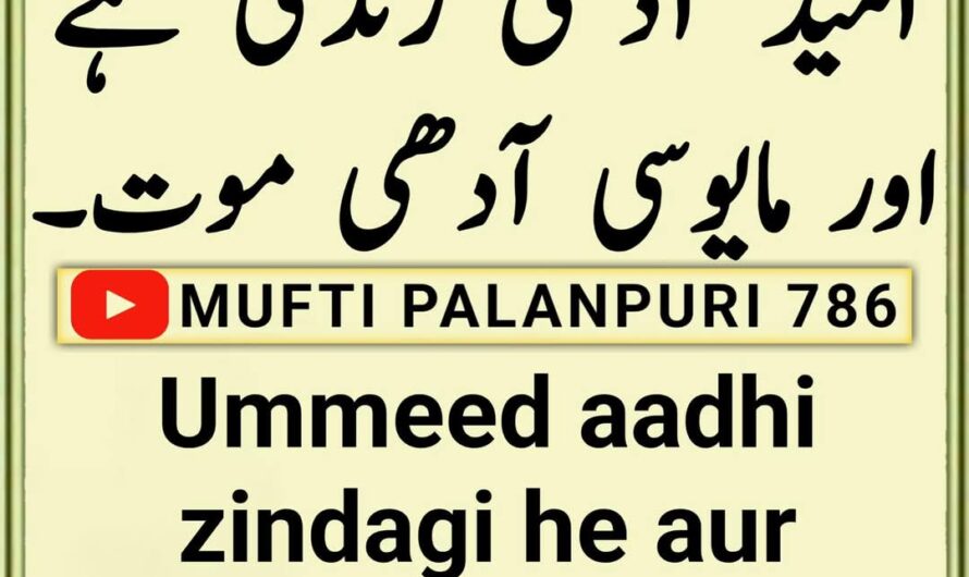 Ummeed aadhi zindagi he…